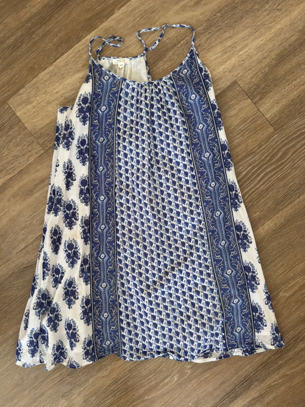 Joie Blue and White Printed Halter Sundress
